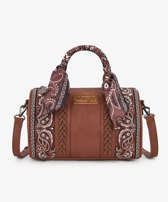Wrangler Handbags - Wrangler Bandana Paisley Print Barrel Crossbody